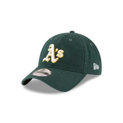 Green Oakland Athletics Hat - New Era MLB Core Classic Road 9TWENTY Adjustable Caps USA8534291